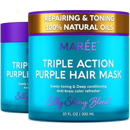 MAREE Deep Conditioning Hair Mask front view, purple jar