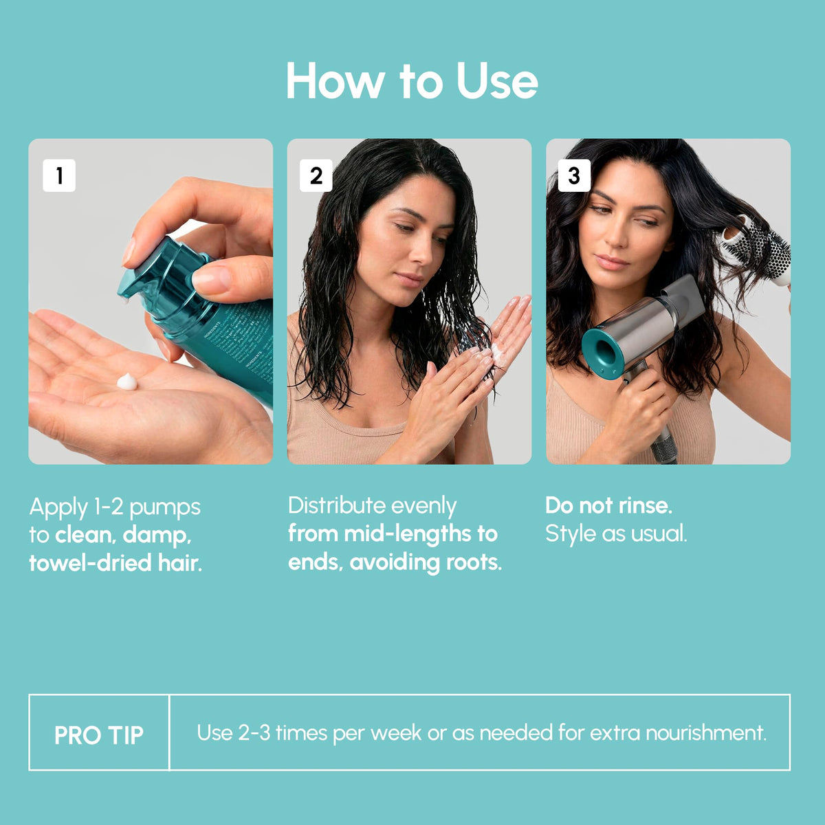 MAREE Deep Conditioning Leave-In Hair Mask application on hair