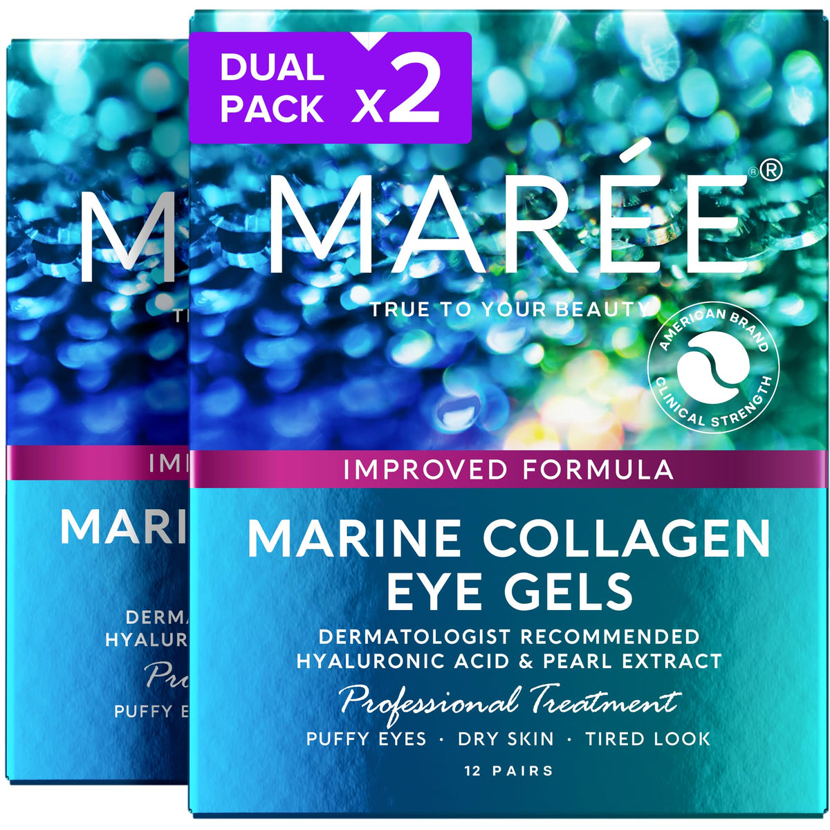 MAREE Eye Gels 2 PACK front view with packaging