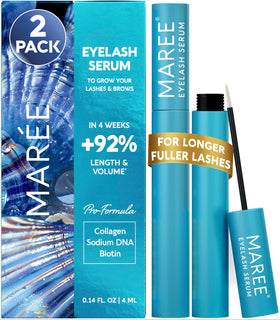 MAREE Eyelash Serum 2 Pack front view with applicator