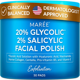 MAREE Glycolic Acid Pads 20% front view with packaging
