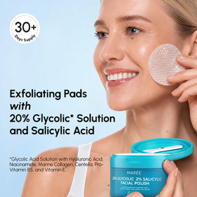 MAREE Glycolic Acid Pads 20% opened container showing pads
