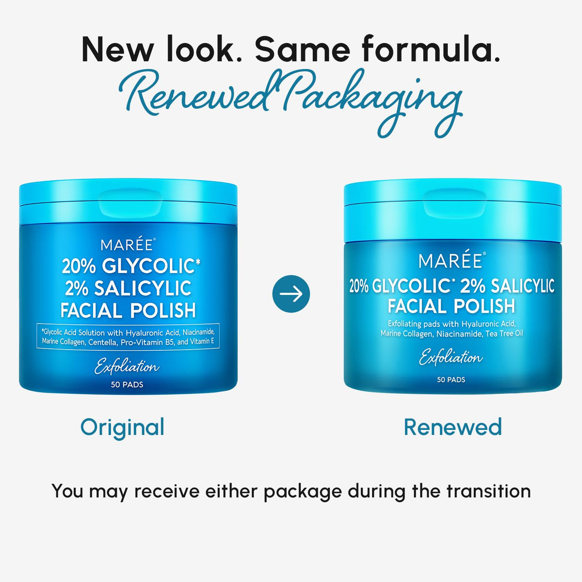 MAREE Glycolic Acid Pads 20% side view showing pad texture