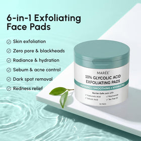 MAREE Glycolic Acid Pads on a bathroom counter