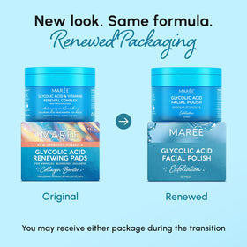 MAREE Glycolic Acid Pads open container showing pads
