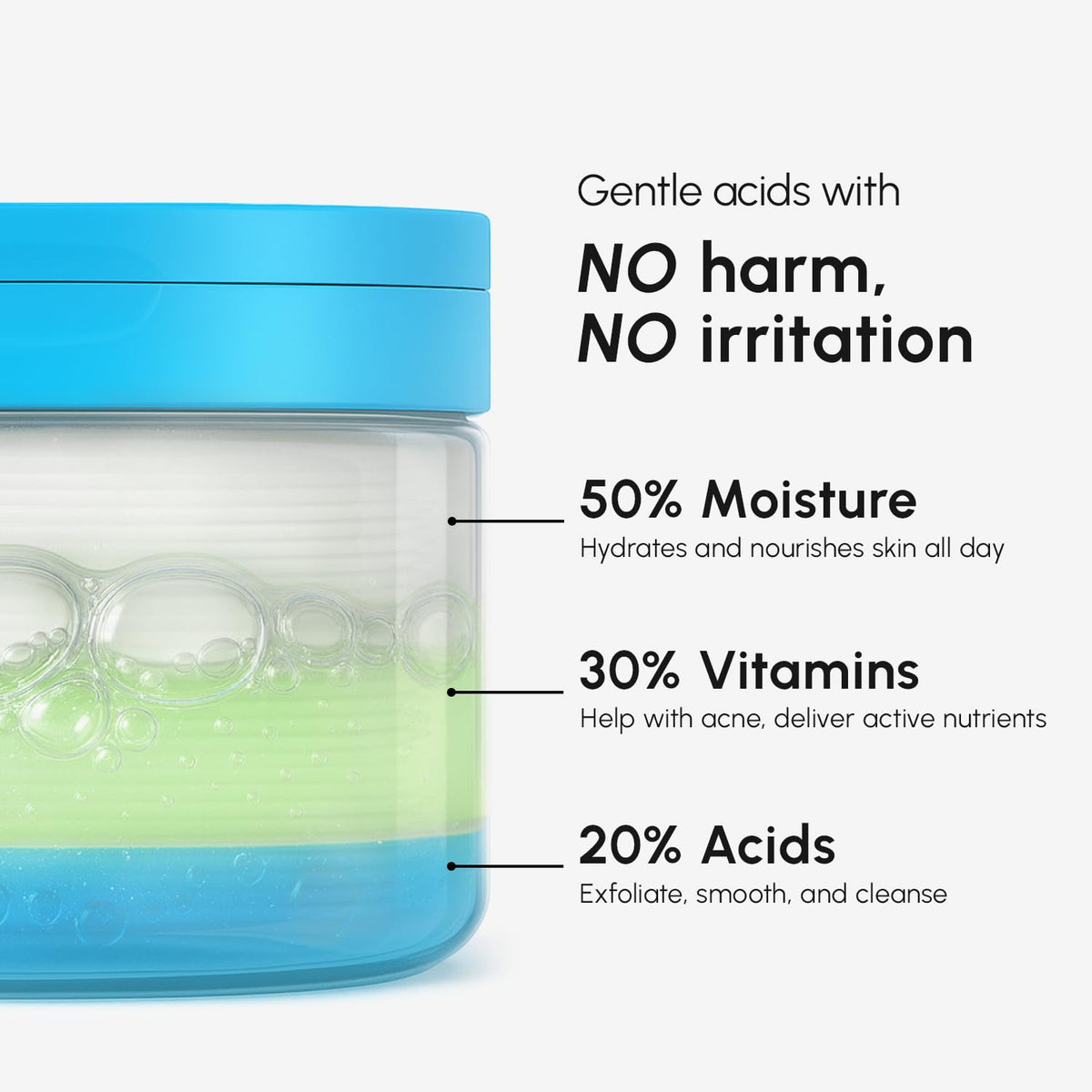 MAREE Glycolic Acid Pads showing exfoliating action