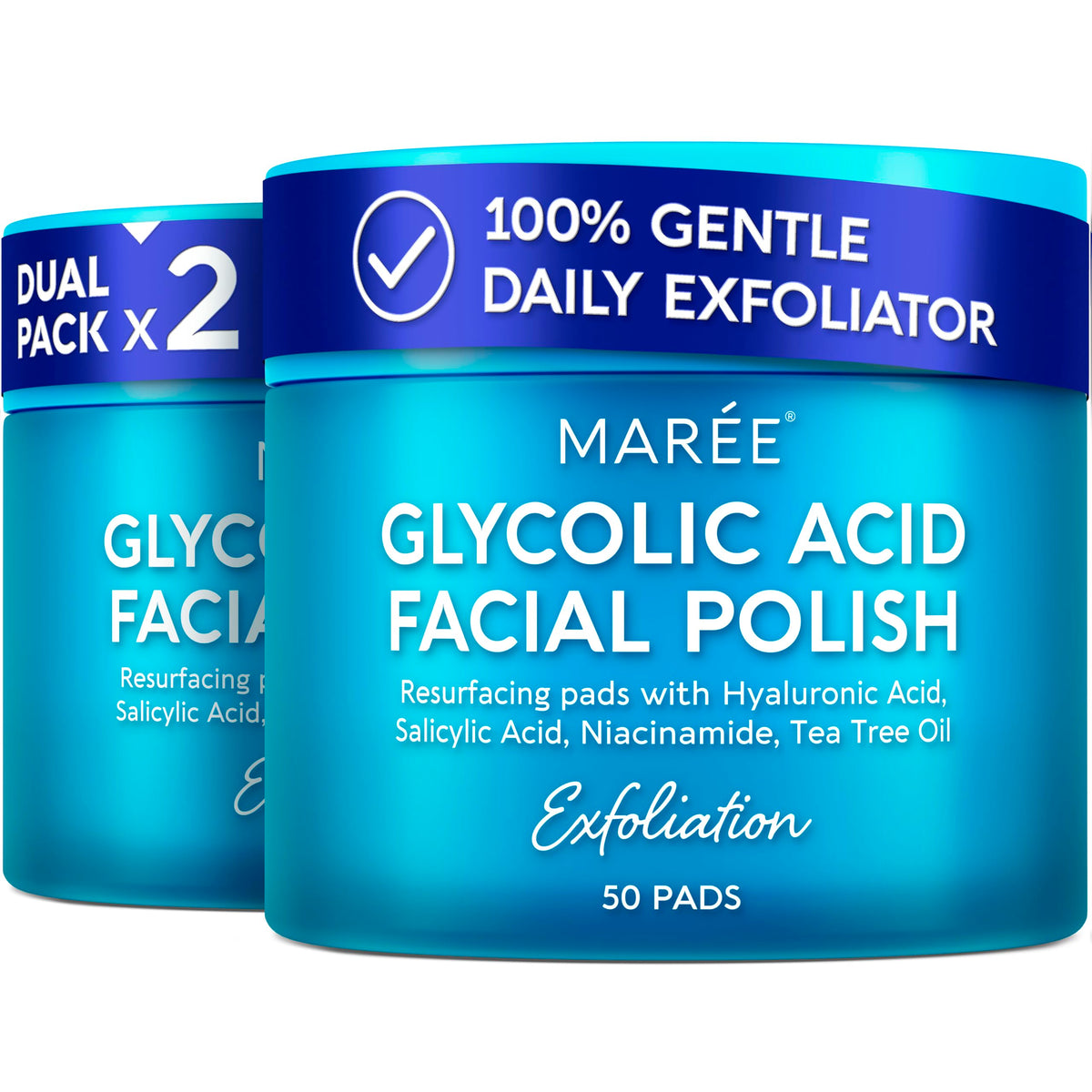 MAREE Glycolic Acid Polishes 2 PACK front view with packaging