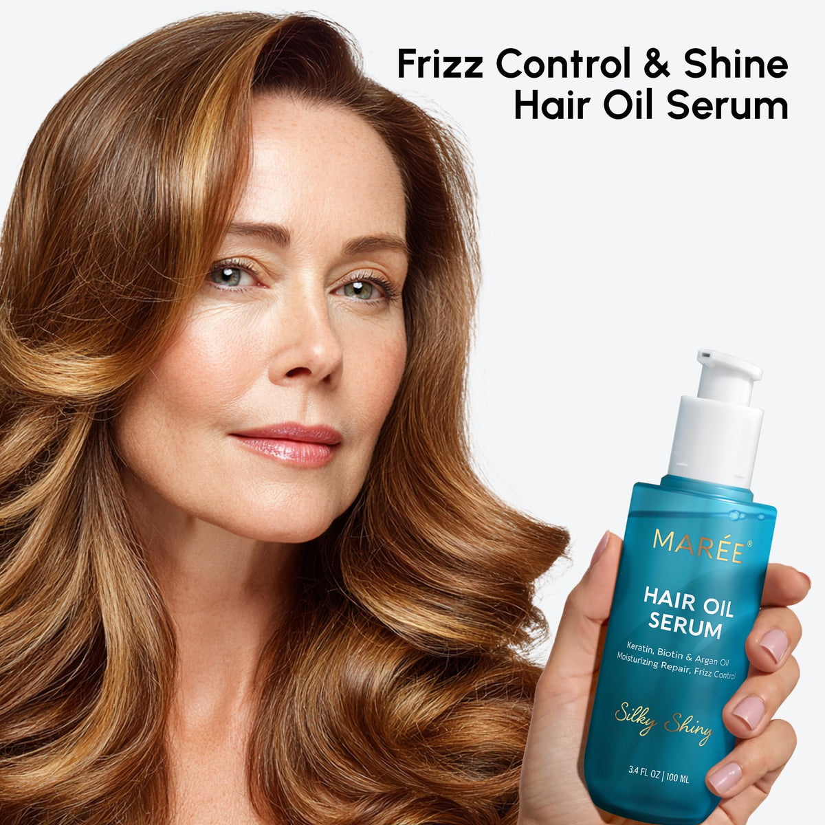 MAREE Hair Oil 3 Pack displayed on a wooden surface