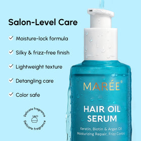 MAREE Hair Oil 3 Pack with a soft towel background