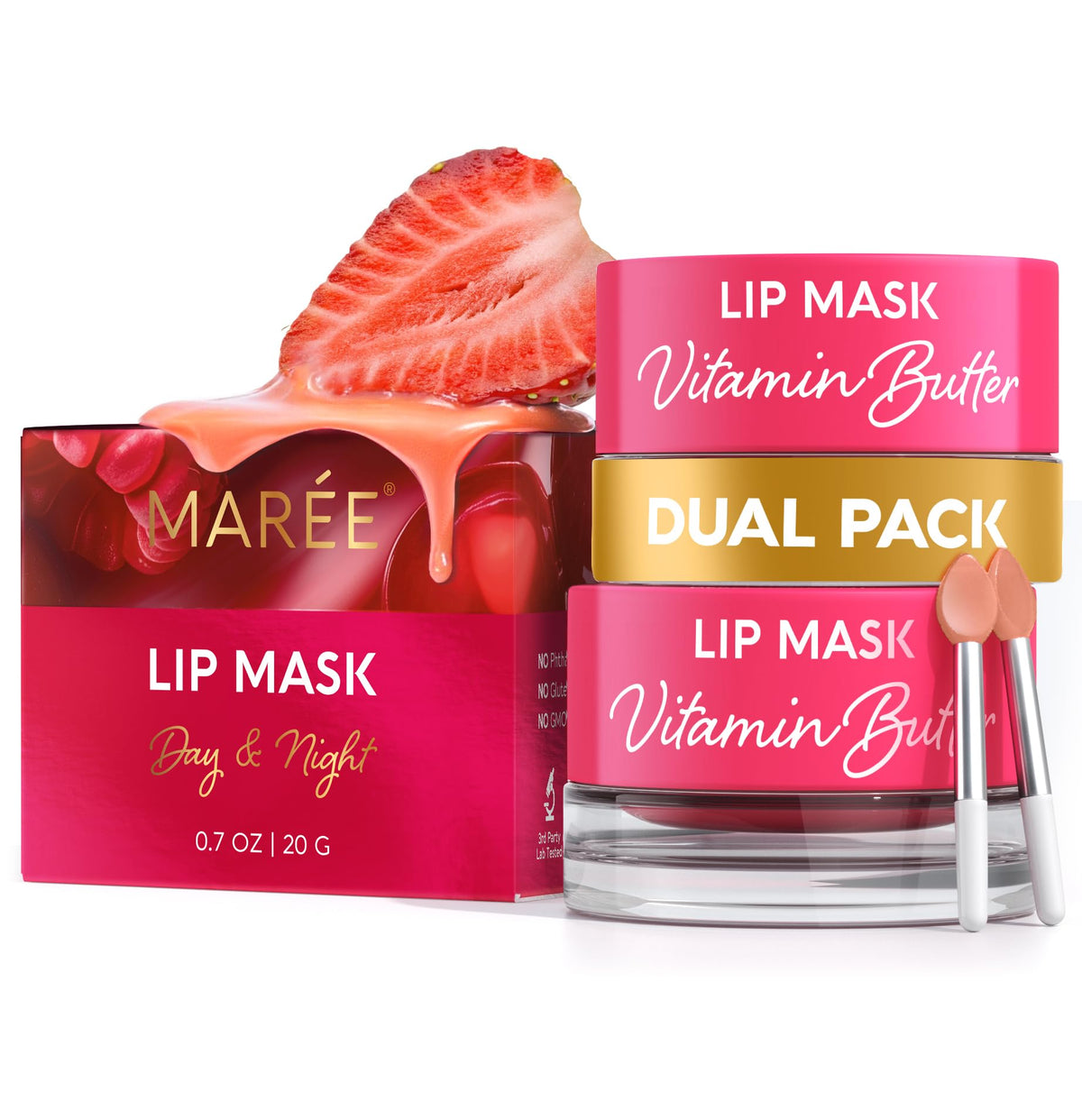 MAREE Lip Mask Overnight 2 Pack front view