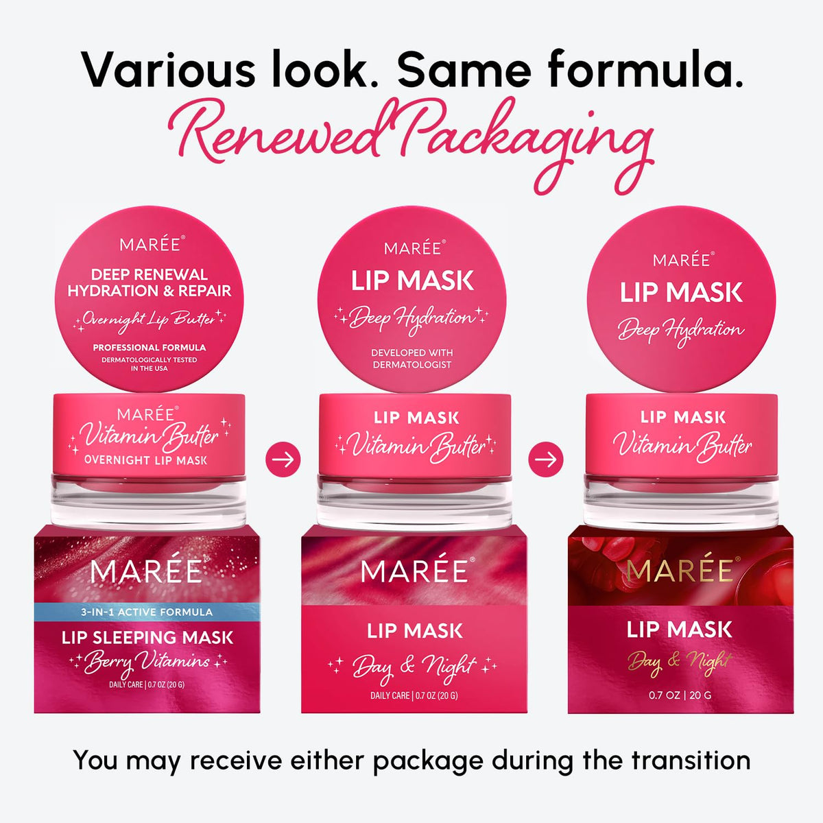 MAREE Lip Mask Overnight berry scent texture close-up