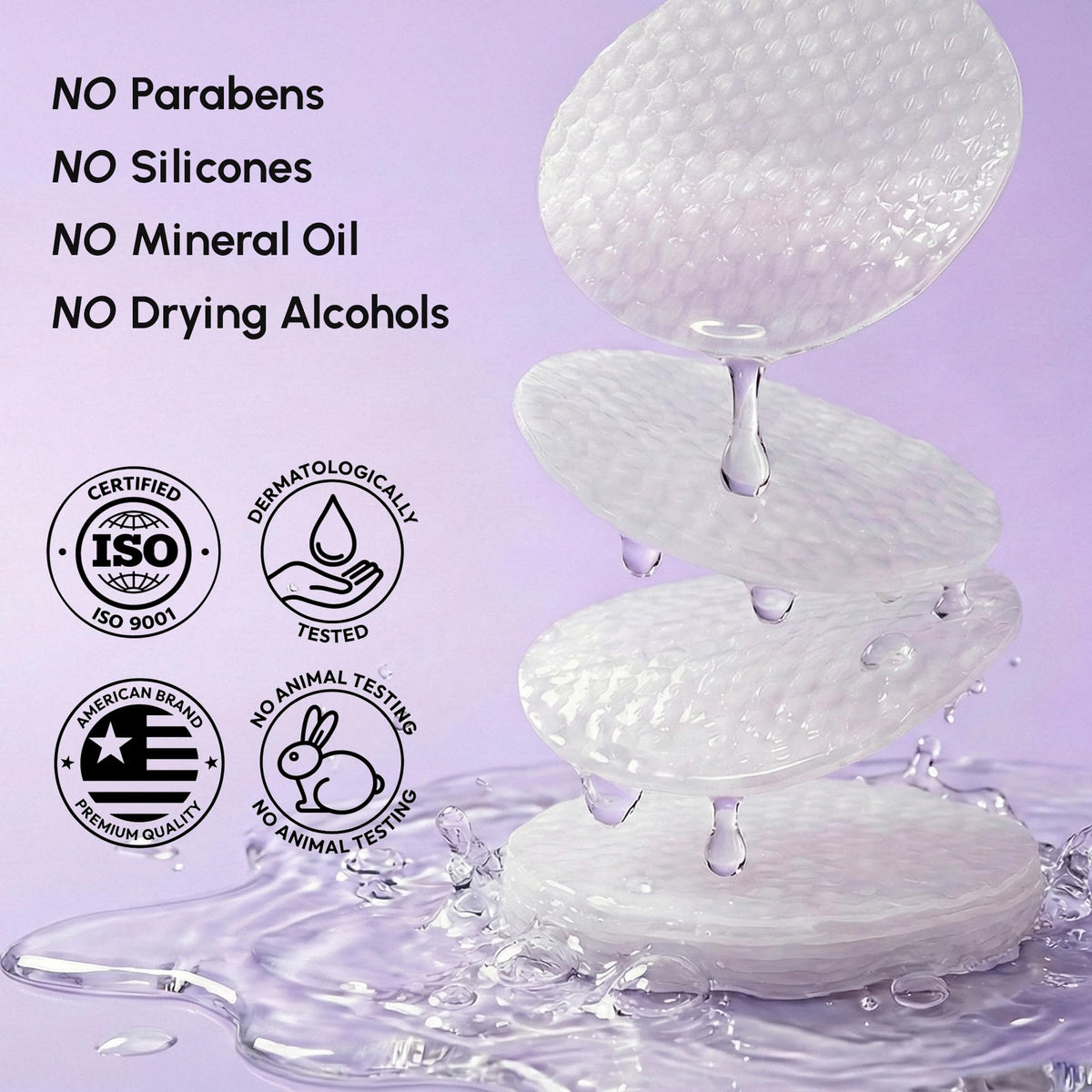 MAREE Niacinamide Toner Pads on a bathroom counter
