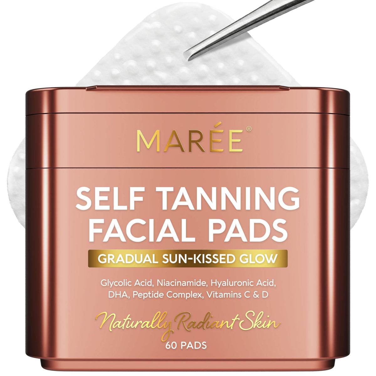 MAREE Self Tanning Facial Pads packaging front view