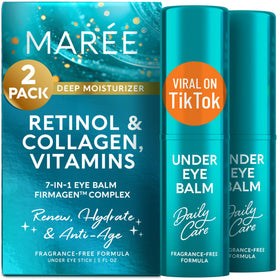 MAREE Under Eye Balm Stick 2 Pack front view with purple packaging