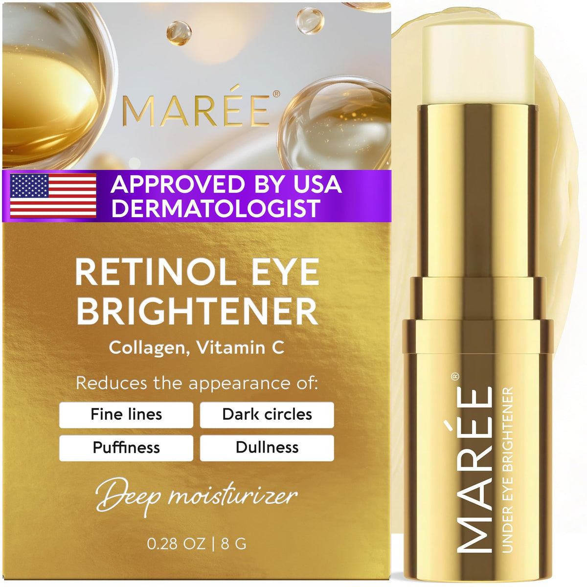 MAREE Under Eye Balm Stick Hydrating 0.28 oz front view