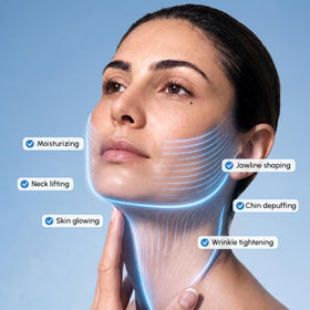 MAREE V Line Lifting Mask Chin Strap on model demonstrating use