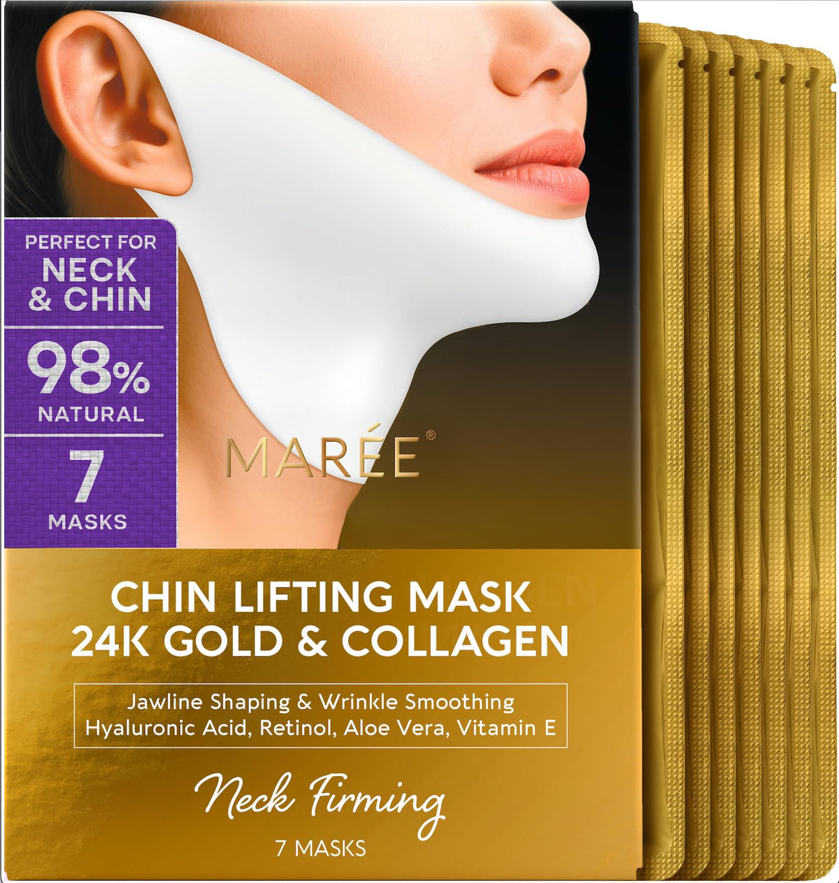 MAREE V Line Lifting Mask front view with 24K gold accents