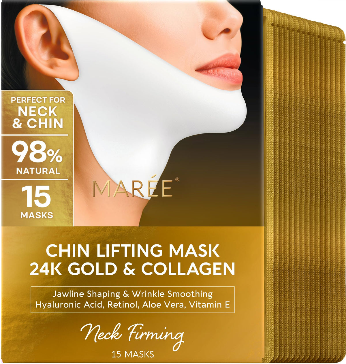 MAREE V Line Lifting Mask front view with 24K gold details