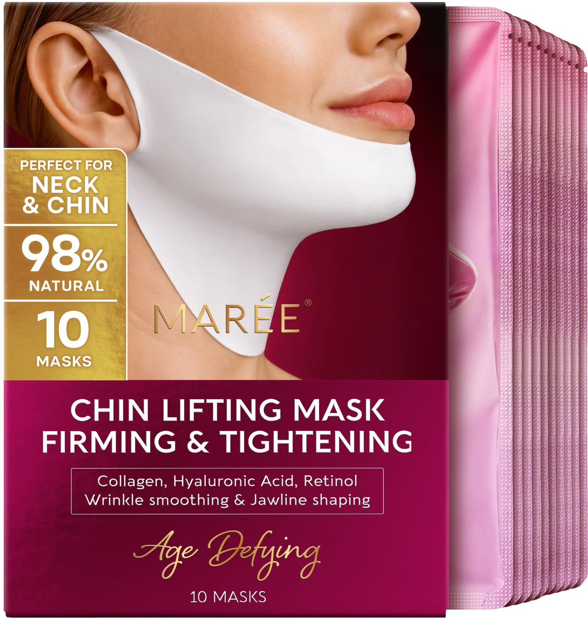 MAREE V Line Lifting Mask front view with packaging