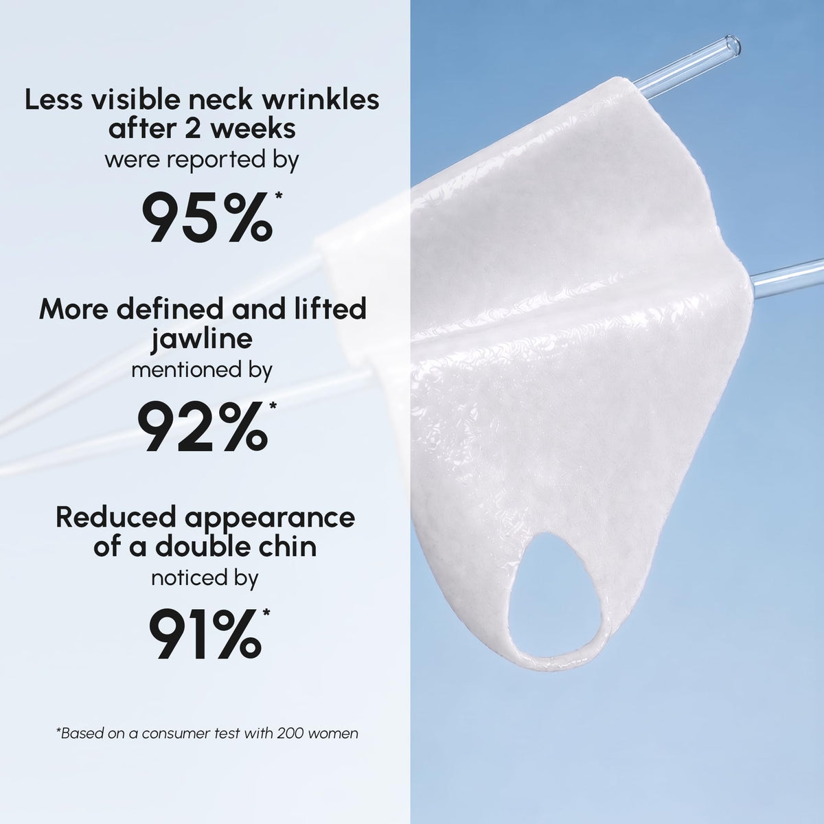 MAREE V Line Lifting Mask held in hand for size comparison