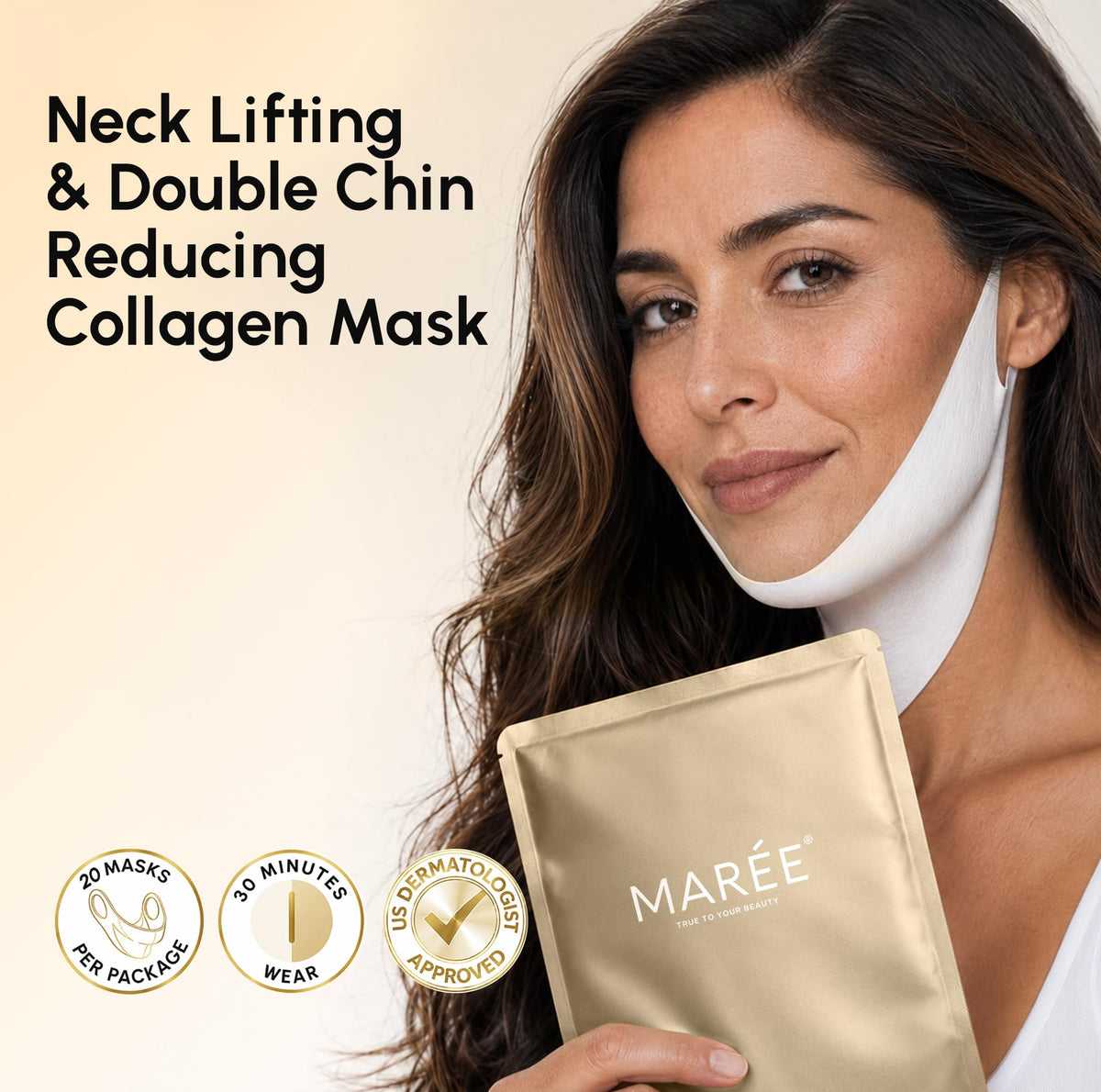 MAREE V Line Lifting Mask showing 24K Gold details