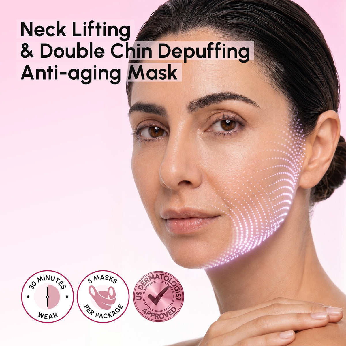 MAREE V Line Lifting Mask side view showing elastic strap