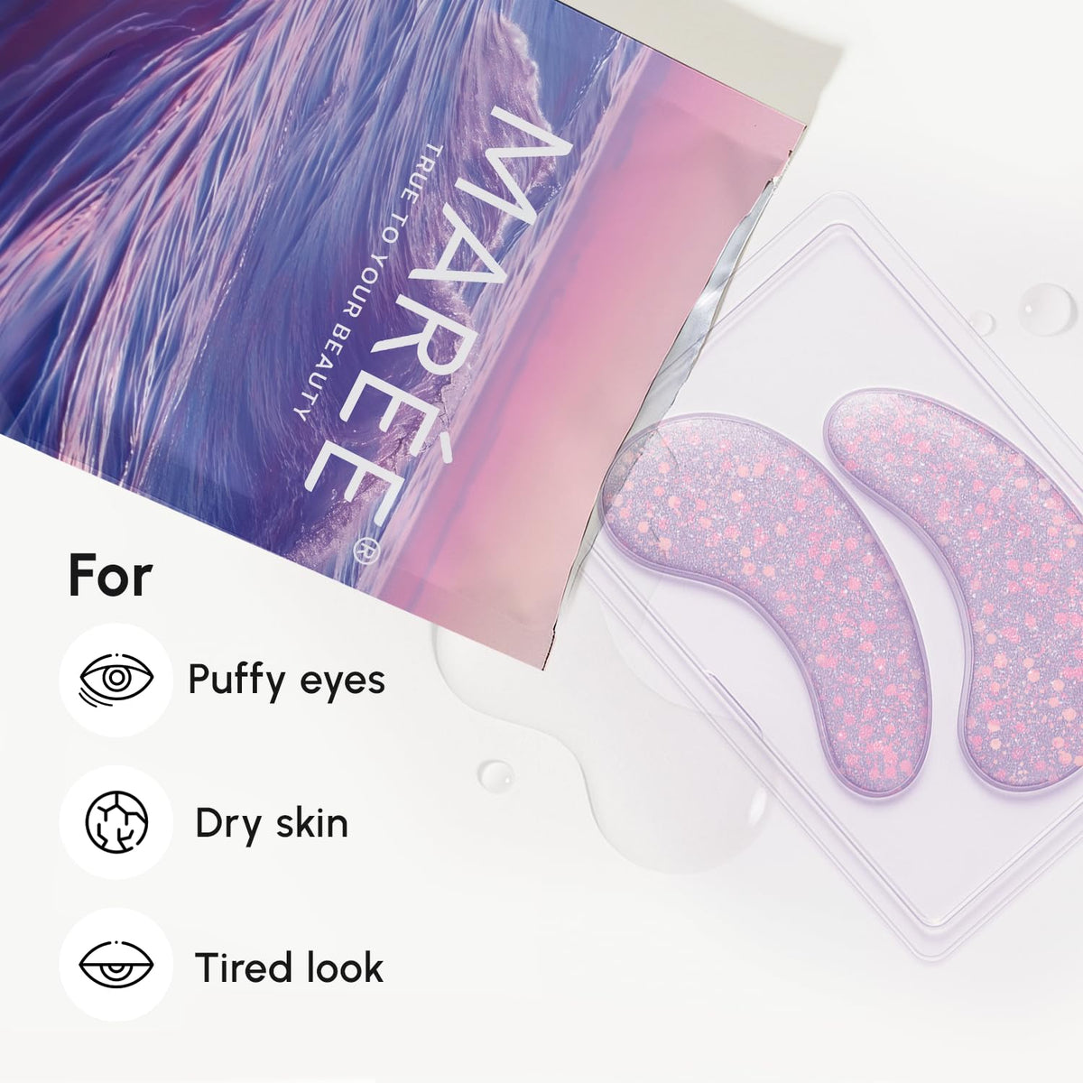 MAREE Violet Eye Gels close-up of gel texture