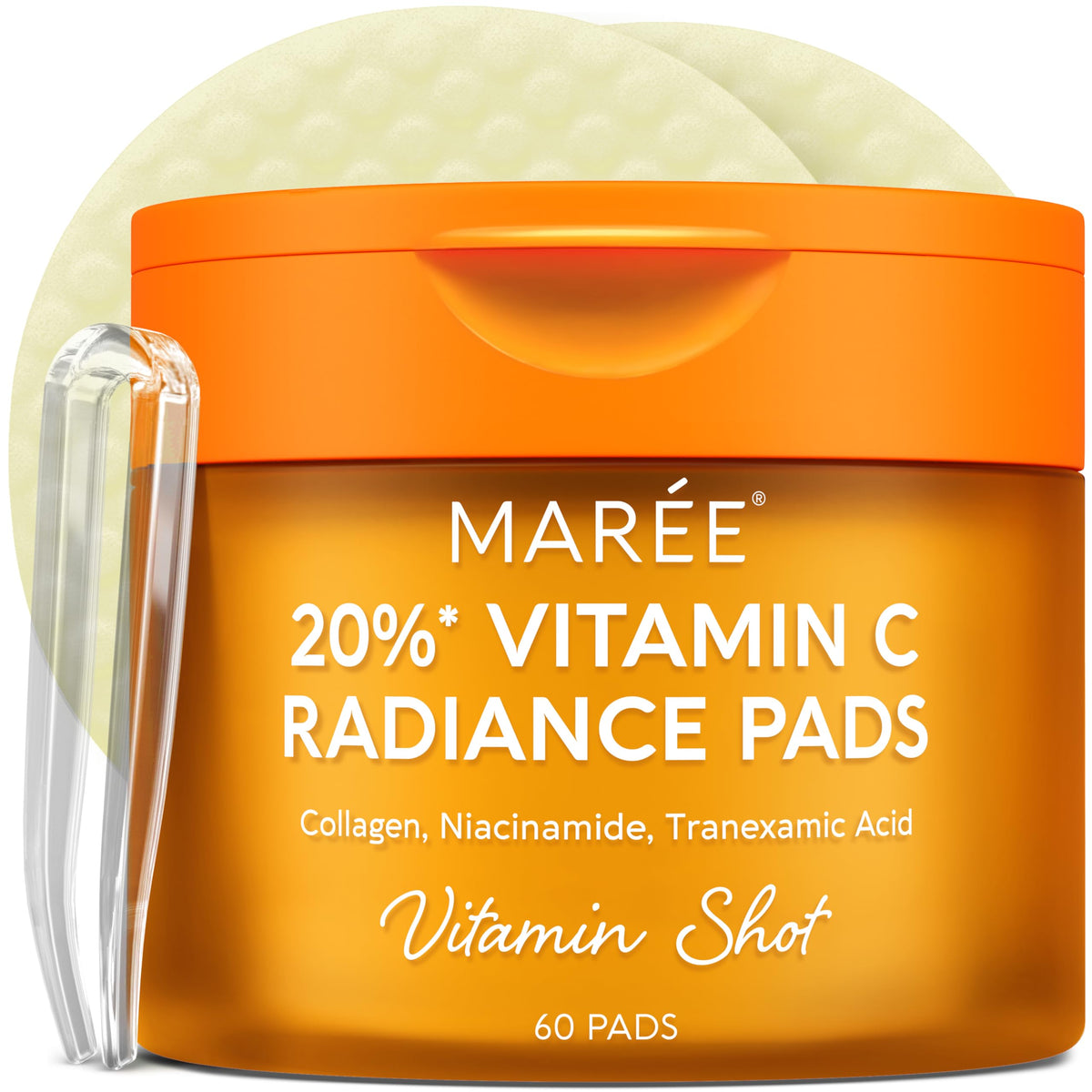 MAREE Vitamin C Toner Pads front view with packaging