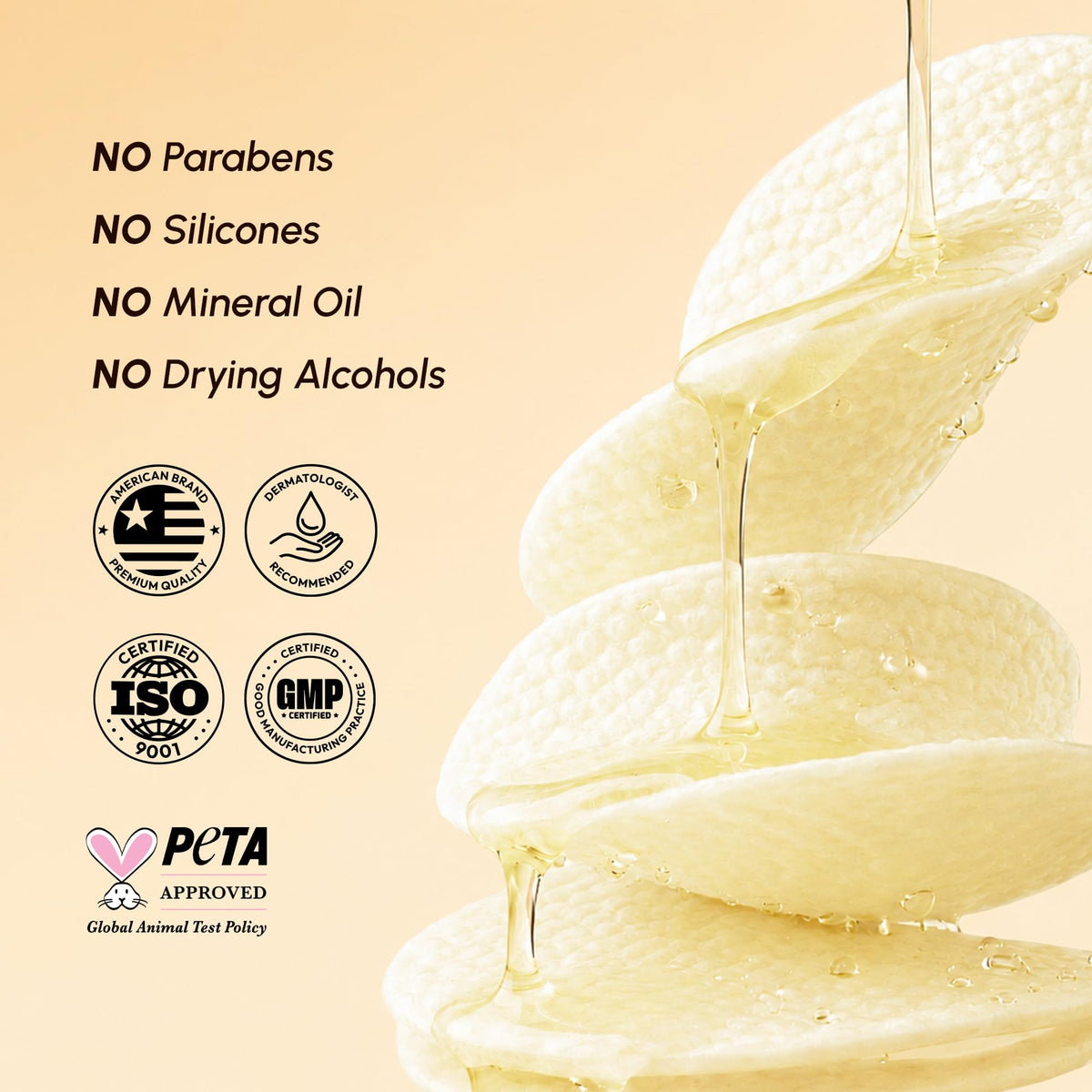 MAREE Vitamin C Toner Pads on a bathroom counter with skincare products