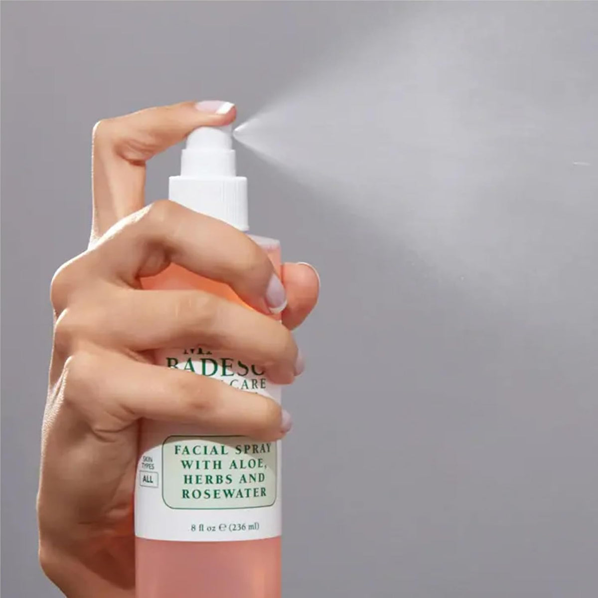 Mario Badescu Facial Spray misting on skin