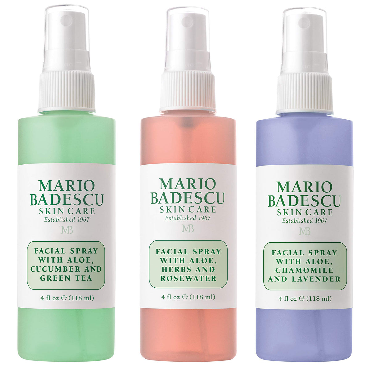 Mario Badescu Facial Spray Trio - Cucumber, Rose, Lavender front view