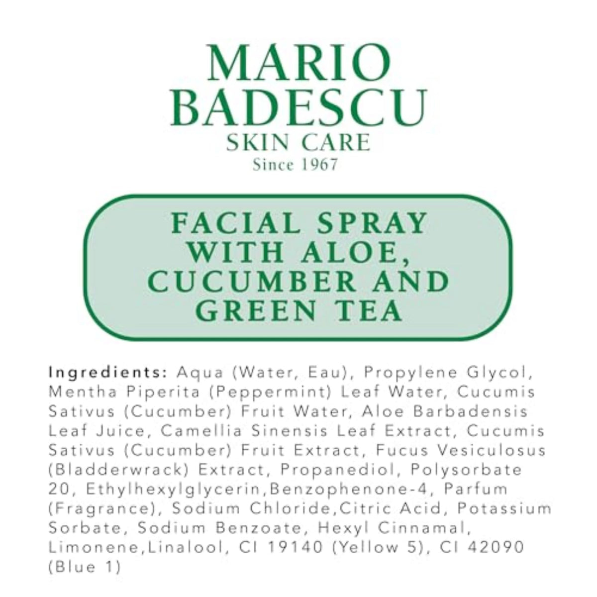 Mario Badescu Facial Spray with a dewy finish on skin