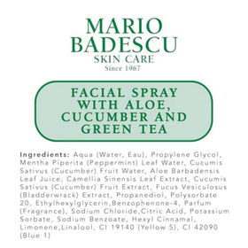 Mario Badescu Facial Spray with a dewy finish on skin