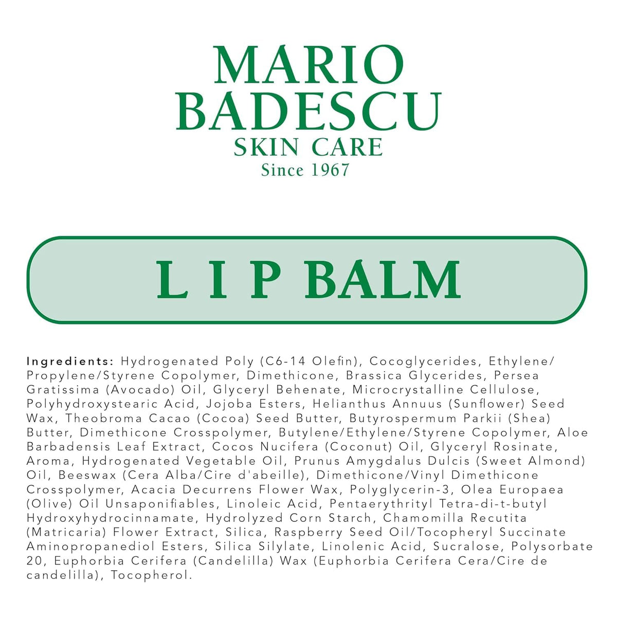 Mario Badescu Lip Balm with natural ingredients display