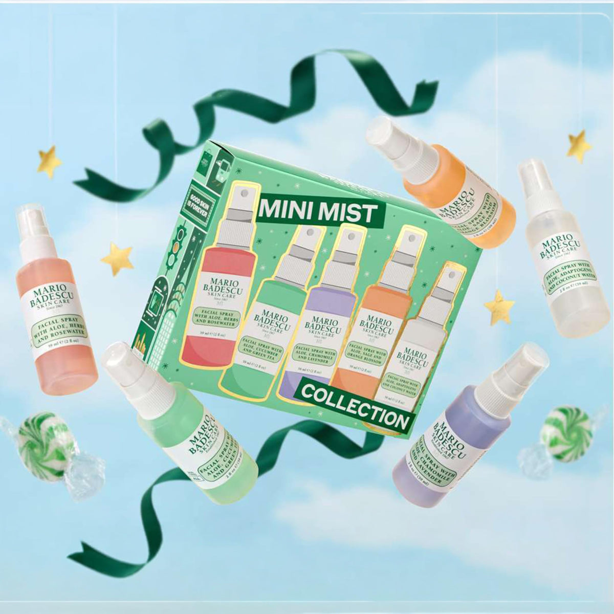 Mario Badescu Mini Facial Spray Collection in a travel bag