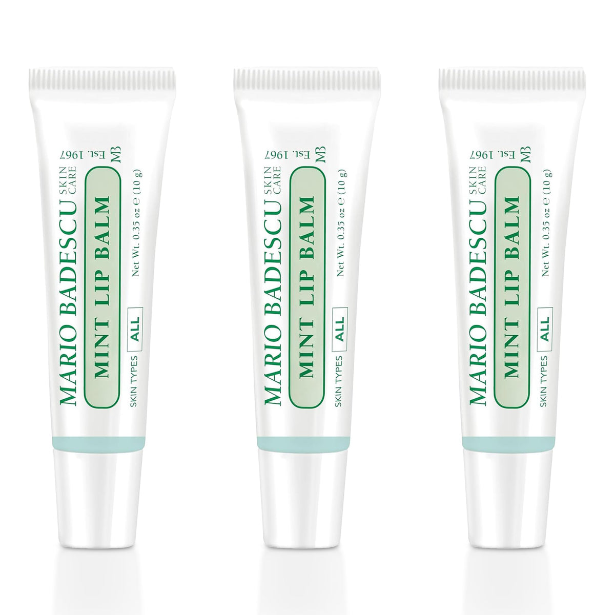 Mario Badescu Mint Lip Balm 3 Pack front view