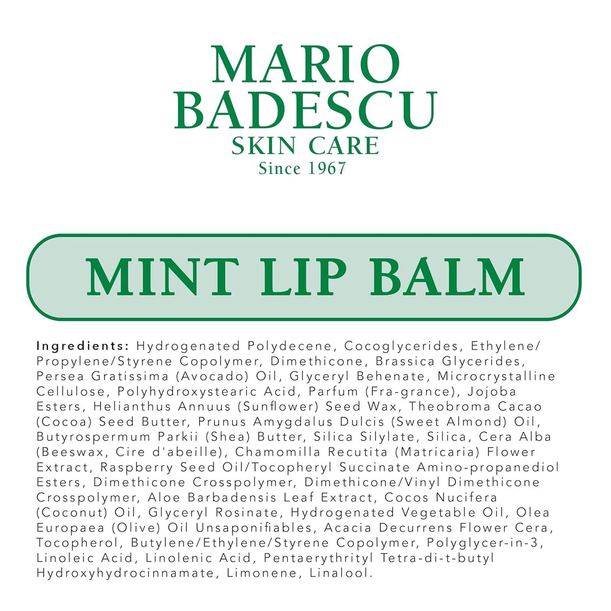 Mario Badescu Mint Lip Balm close-up showing texture