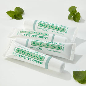 Mario Badescu Mint Lip Balm squeeze tube in hand