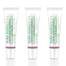 Mario Badescu Moisturizing Acai and Vanilla Lip Balm 3 Pack front view