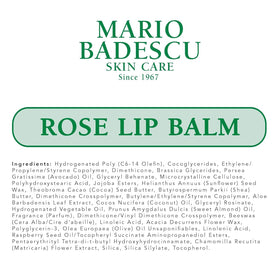 Mario Badescu Rose Lip Balm packaging with floral background