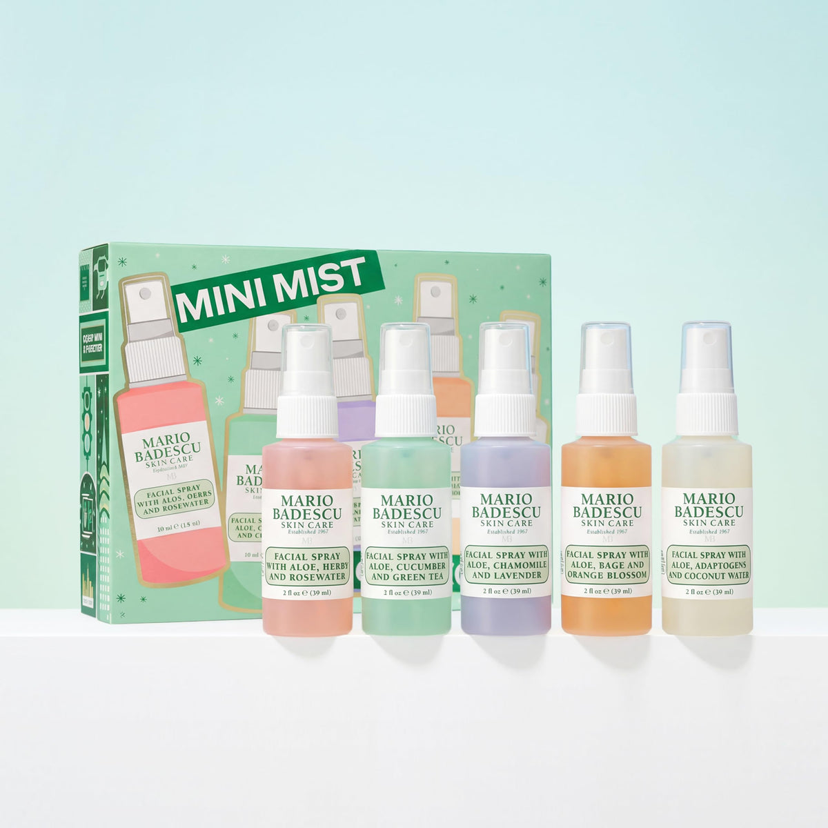 Mario Badescu sprays displayed on a skincare shelf