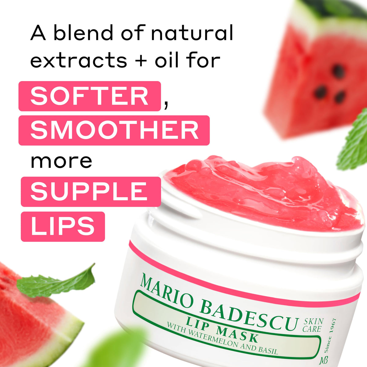 Mario Badescu Watermelon & Basil Lip Mask packaging