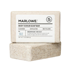 MARLOWE. Body Scrub Soap Bar 7 oz in Cedarwood & Sea Salt