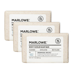 MARLOWE. Body Scrub Soap Bar Cedarwood front view