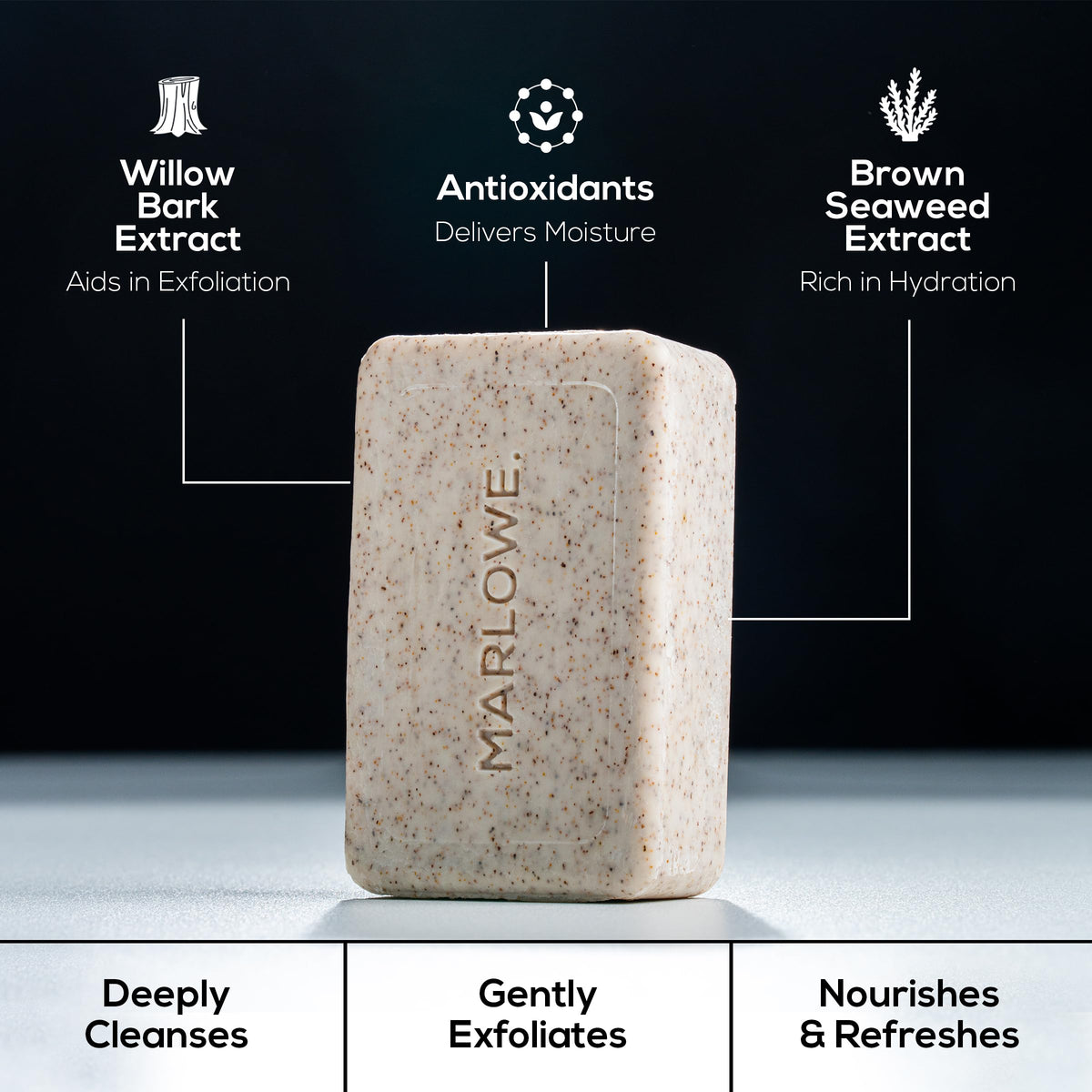 MARLOWE. Body Scrub Soap Bar Cedarwood with lotion