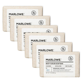 MARLOWE. Body Scrub Soap Bar front view with cedarwood scent