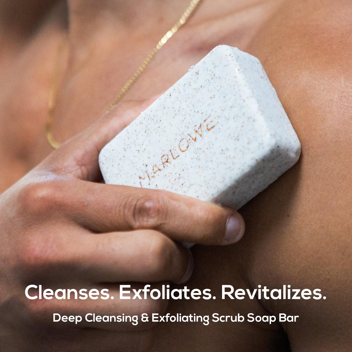 MARLOWE. Body Scrub Soap Bar Santal side view
