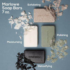 MARLOWE. Body Scrub Soap Bar Santal with ingredients