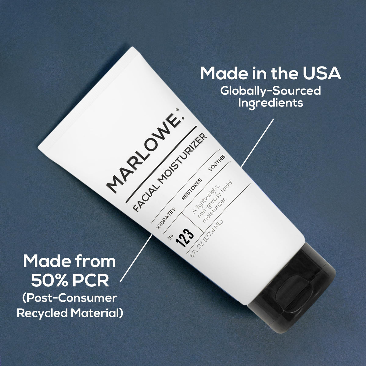 MARLOWE. Facial Moisturizer on a bathroom shelf