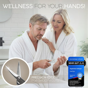 marQus Nail Scissors Curved Blade with cuticles being trimmed